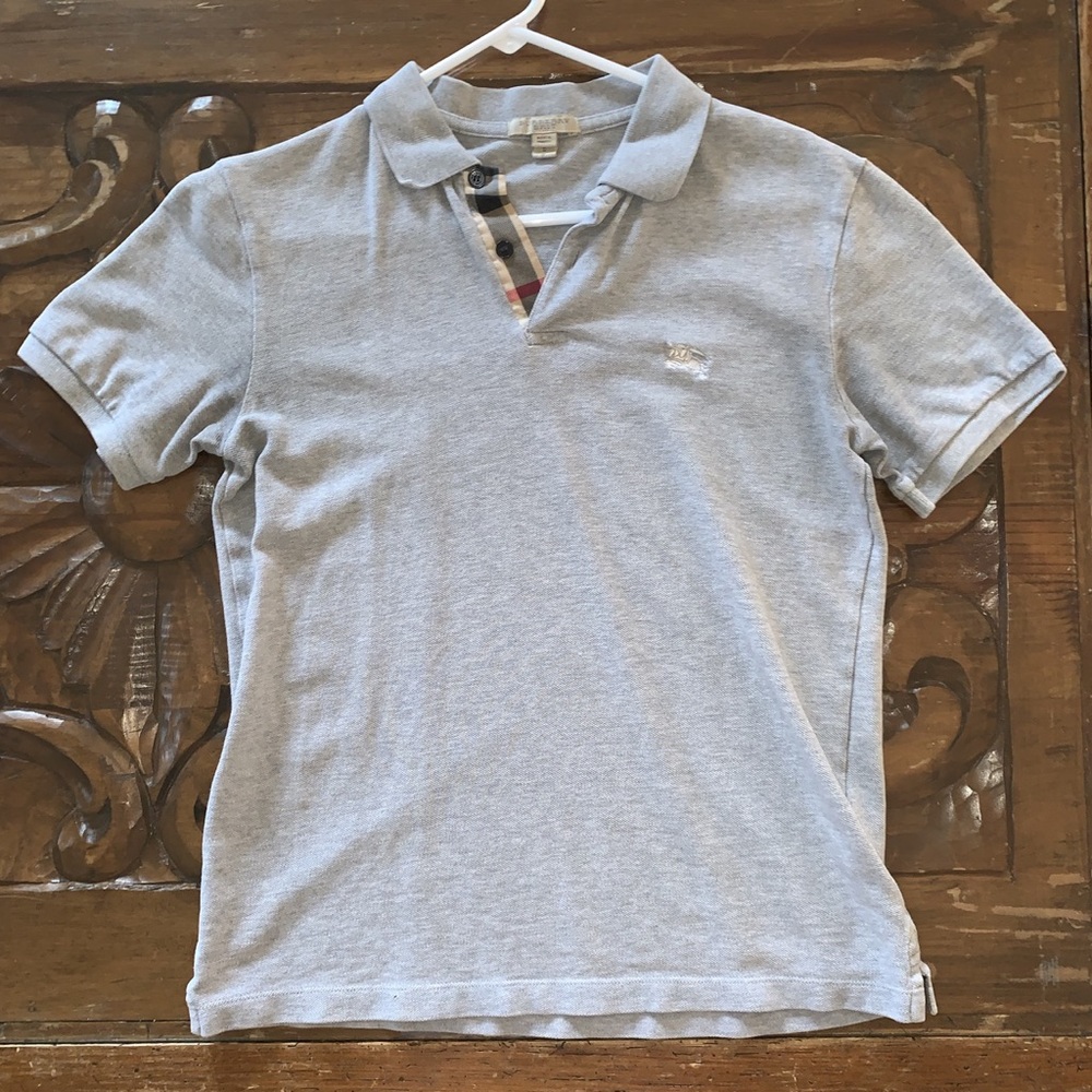 Grey Burberry polo shirt